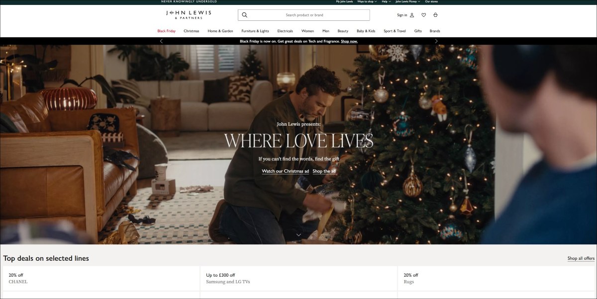 john lewis home page